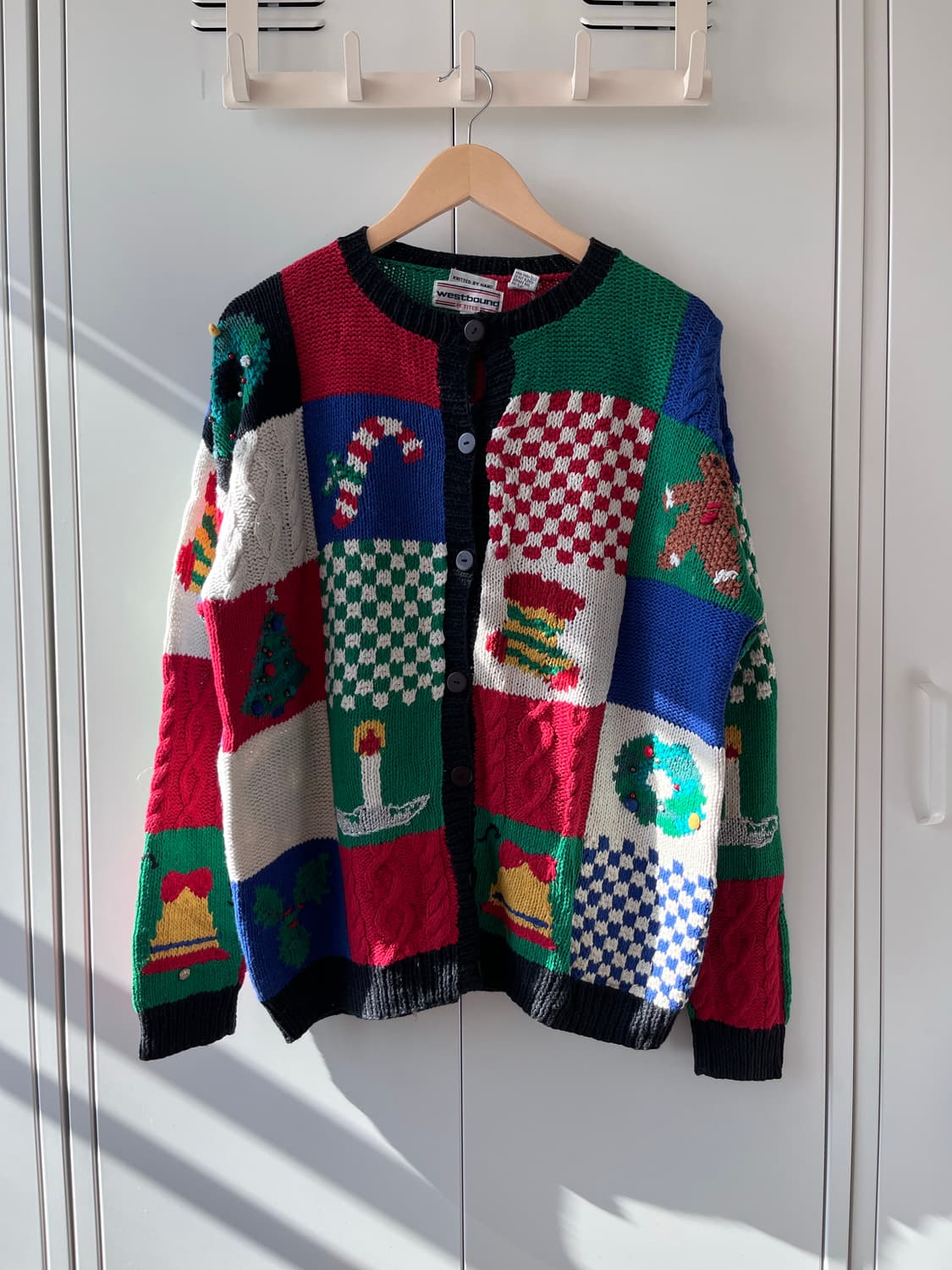 Westbound 체크블록 핸드메이드 니트 가디건  상품이미지1