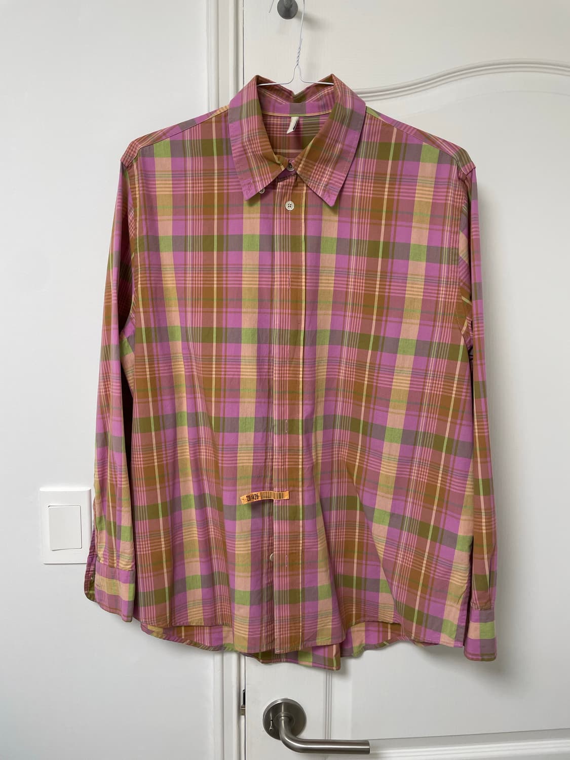 SUNFLOWER Button Down Shirt-Pink Check L 상품이미지4