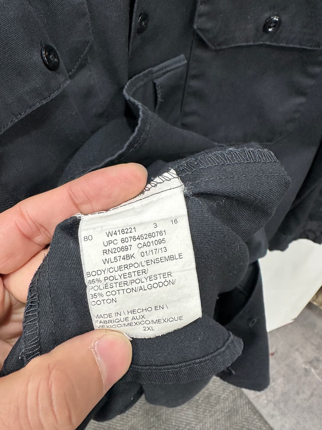 디키즈 574 워크셔츠 블랙 2XL 상품이미지5