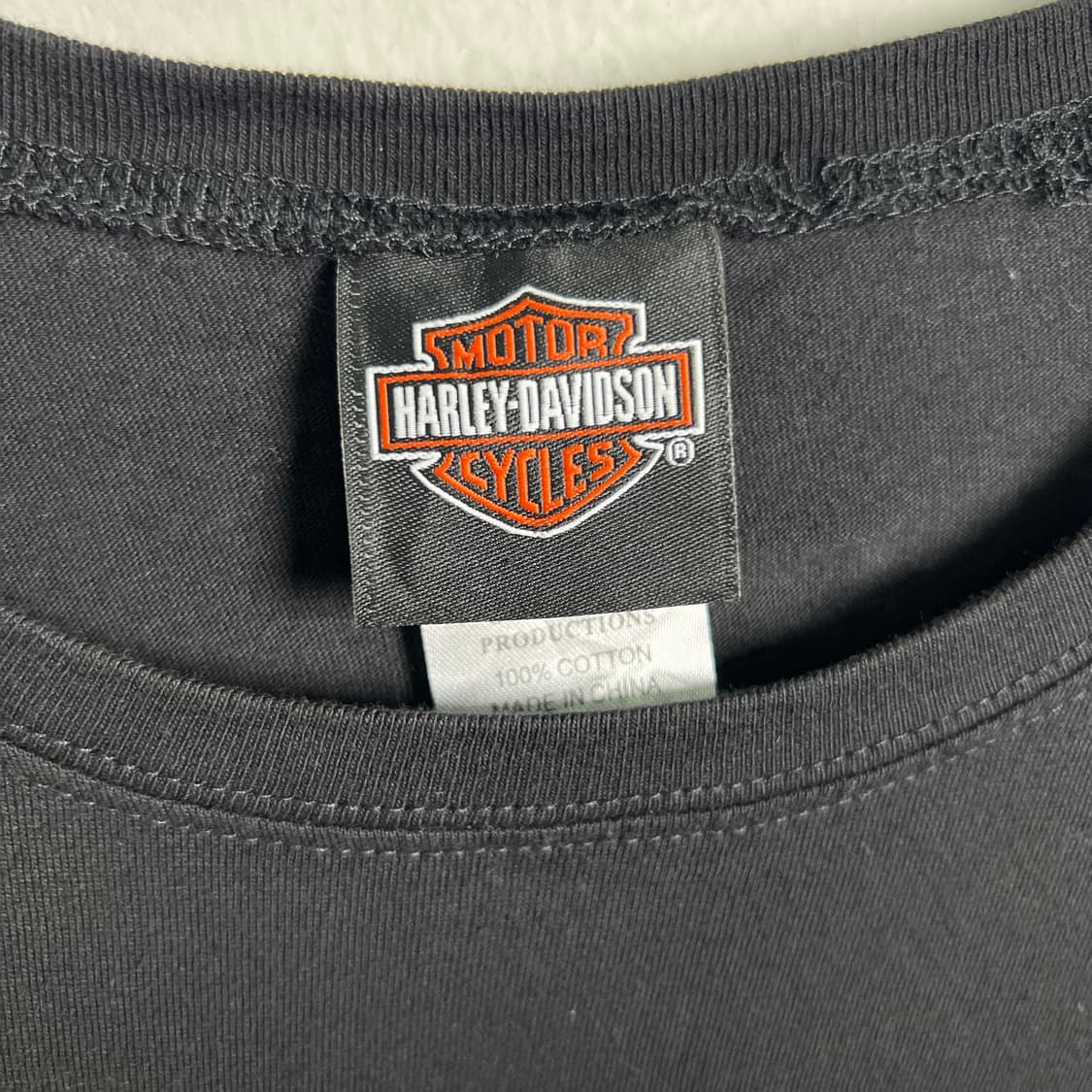할리데이비슨 빈티지 블랙 로고 반팔 티셔츠 L 상품이미지3