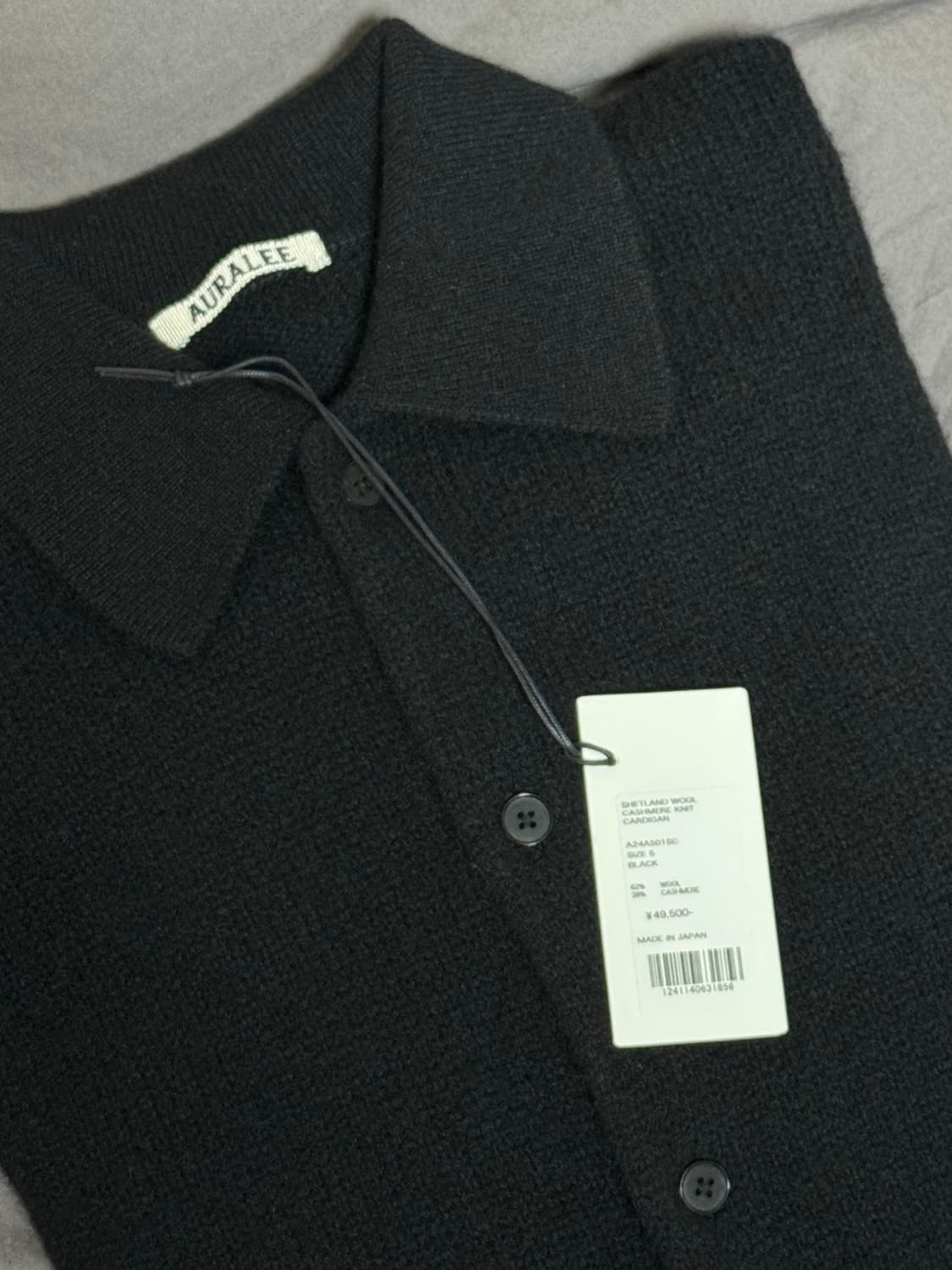 [5] 오라리 셰틀랜드 울 캐시미어 니트 가디건 블랙 상품이미지7