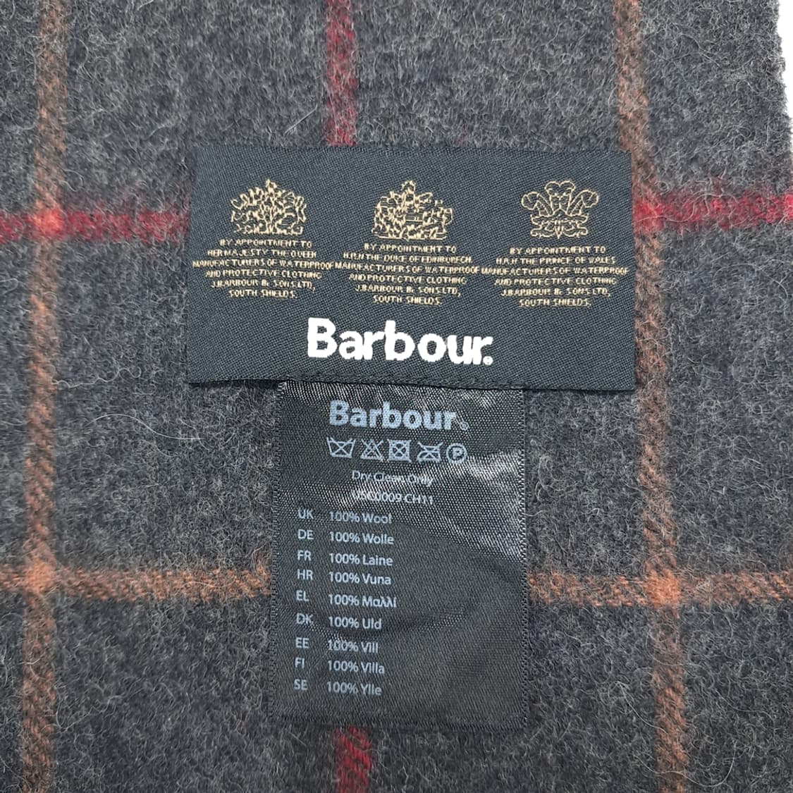 MX249 바버 차콜그레이 윈도우페인 울 목도리 머플러 상품이미지5