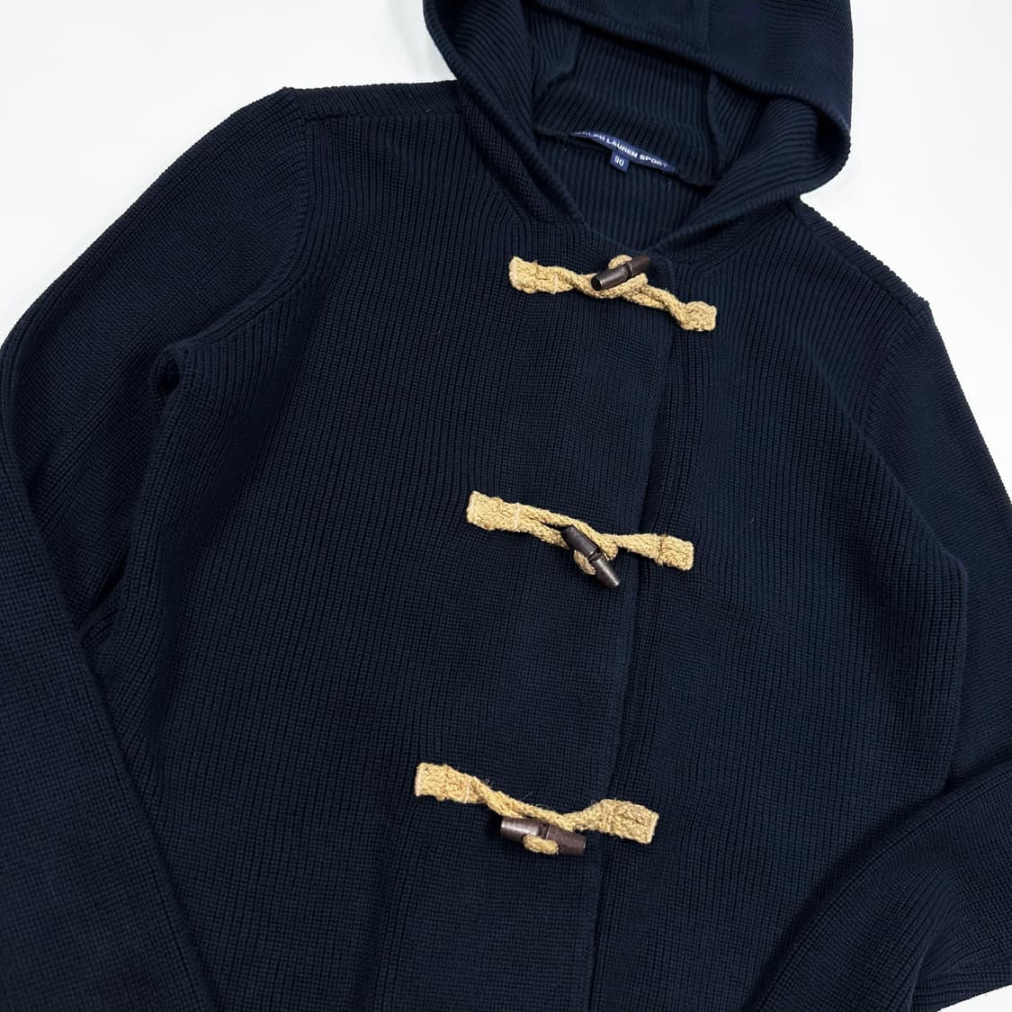 폴로 랄프로렌 더플 니트 후디 가디건 블랙 여성S 상품이미지3