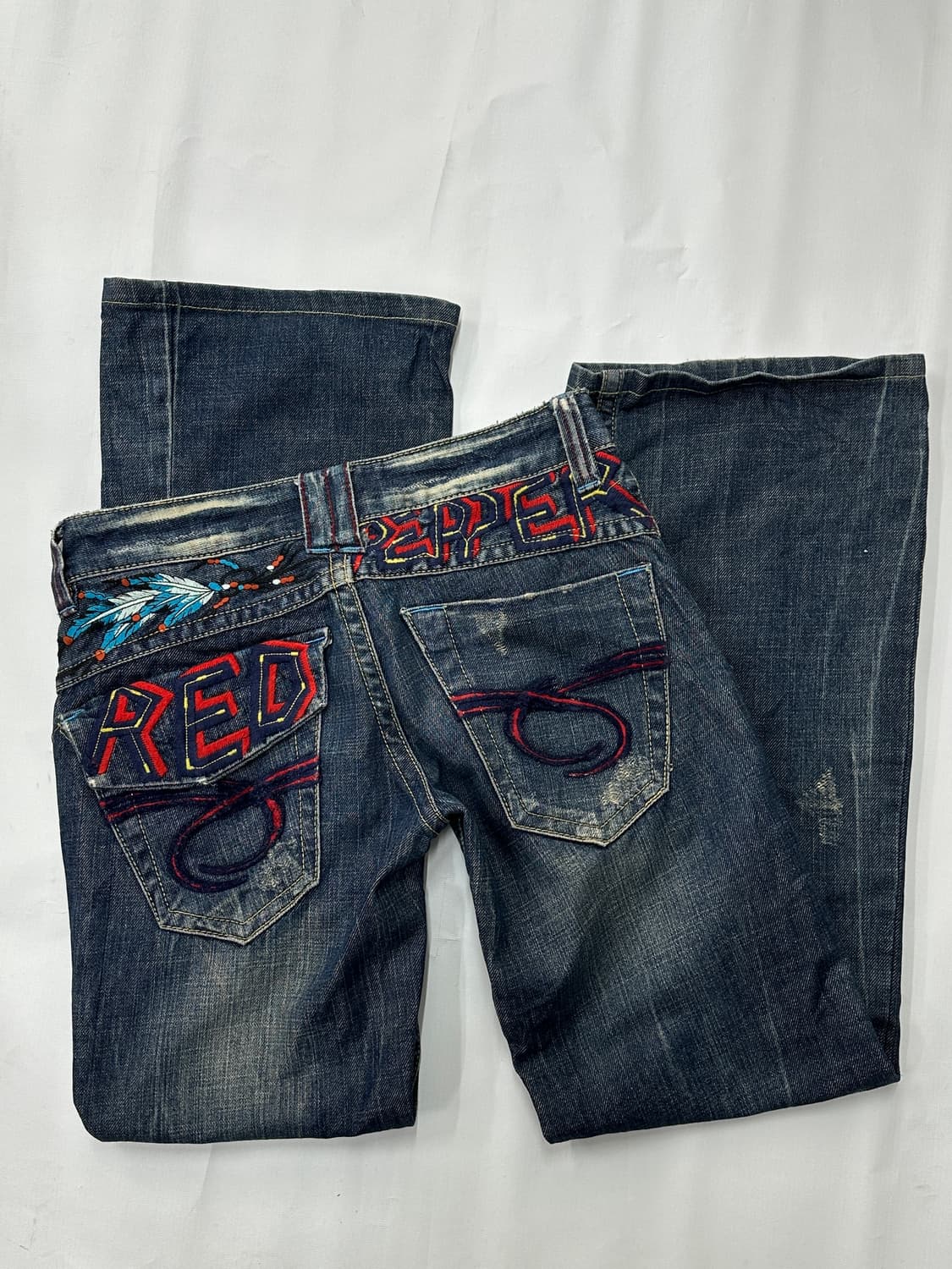 ⛓️red pepper 빈티지 워싱 백포인트 데님 세미부츠컷 팬츠⛓️ 상품이미지4