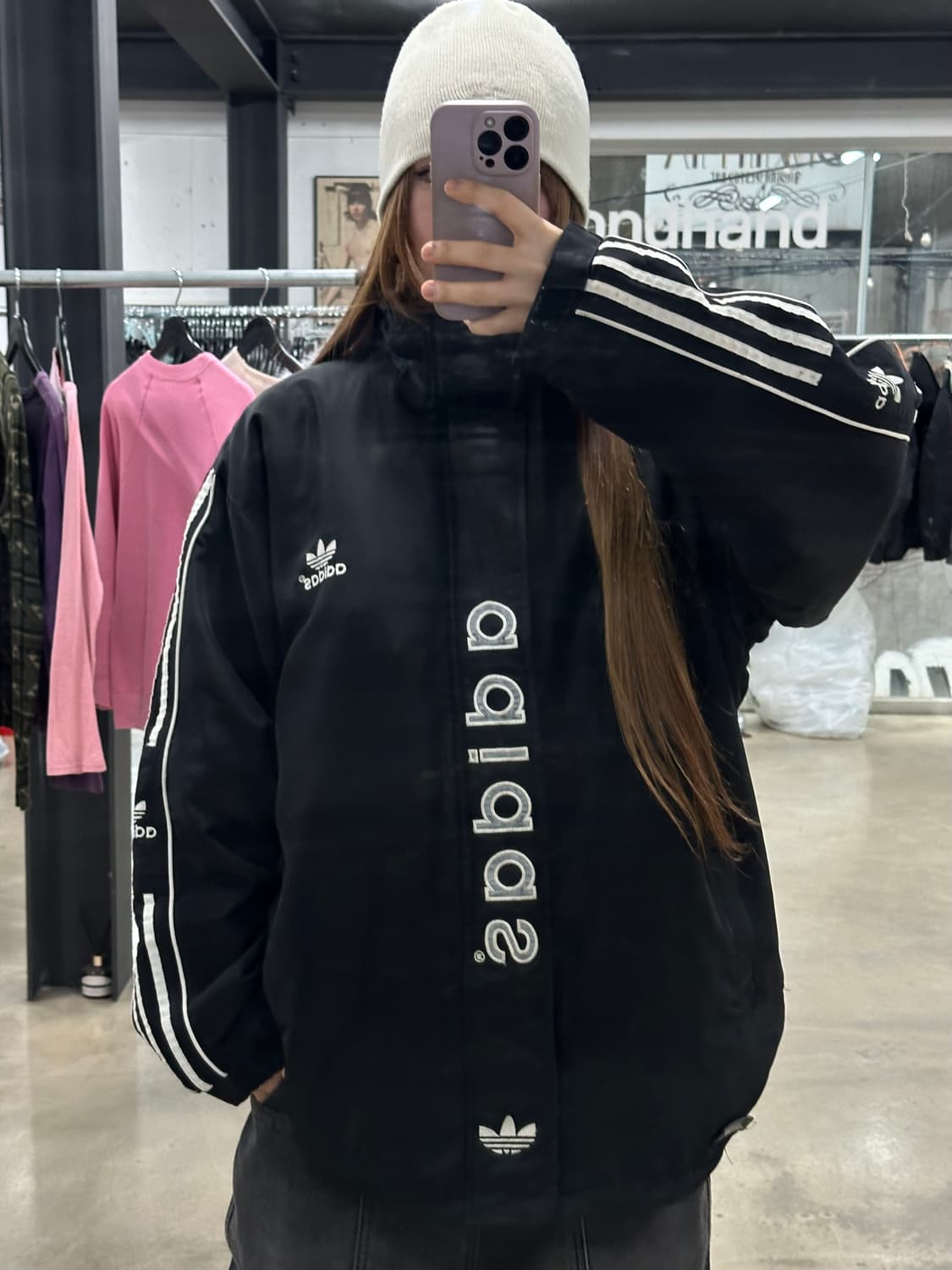 아디다스 90s 올드스쿨 파이어버드빅로고 트랙 누빔점퍼 상품이미지2