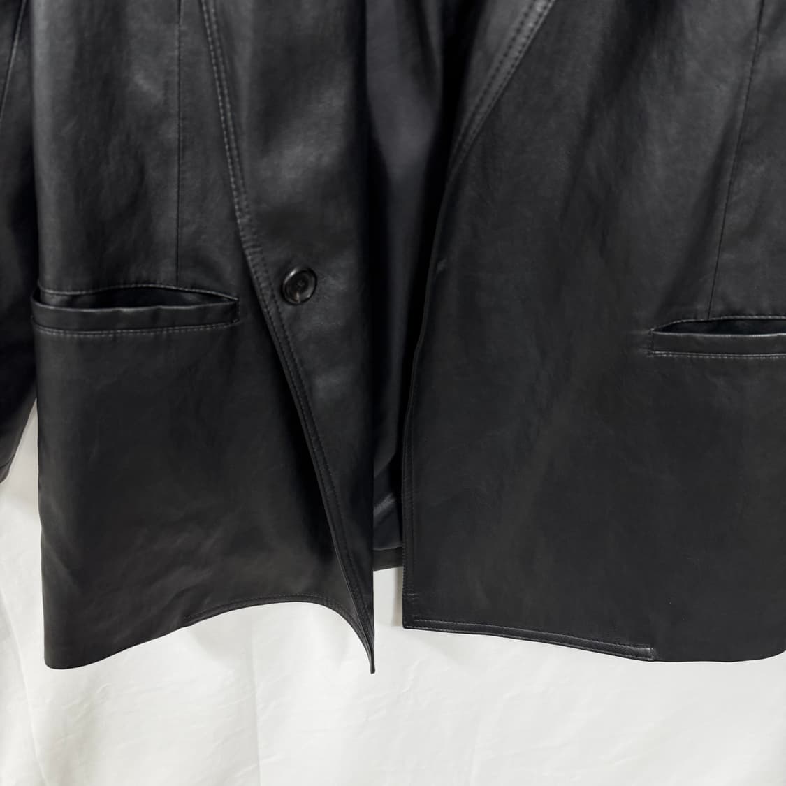 유로모피 Meterial Lap 싱글 블랙 레더 자켓 상품이미지3
