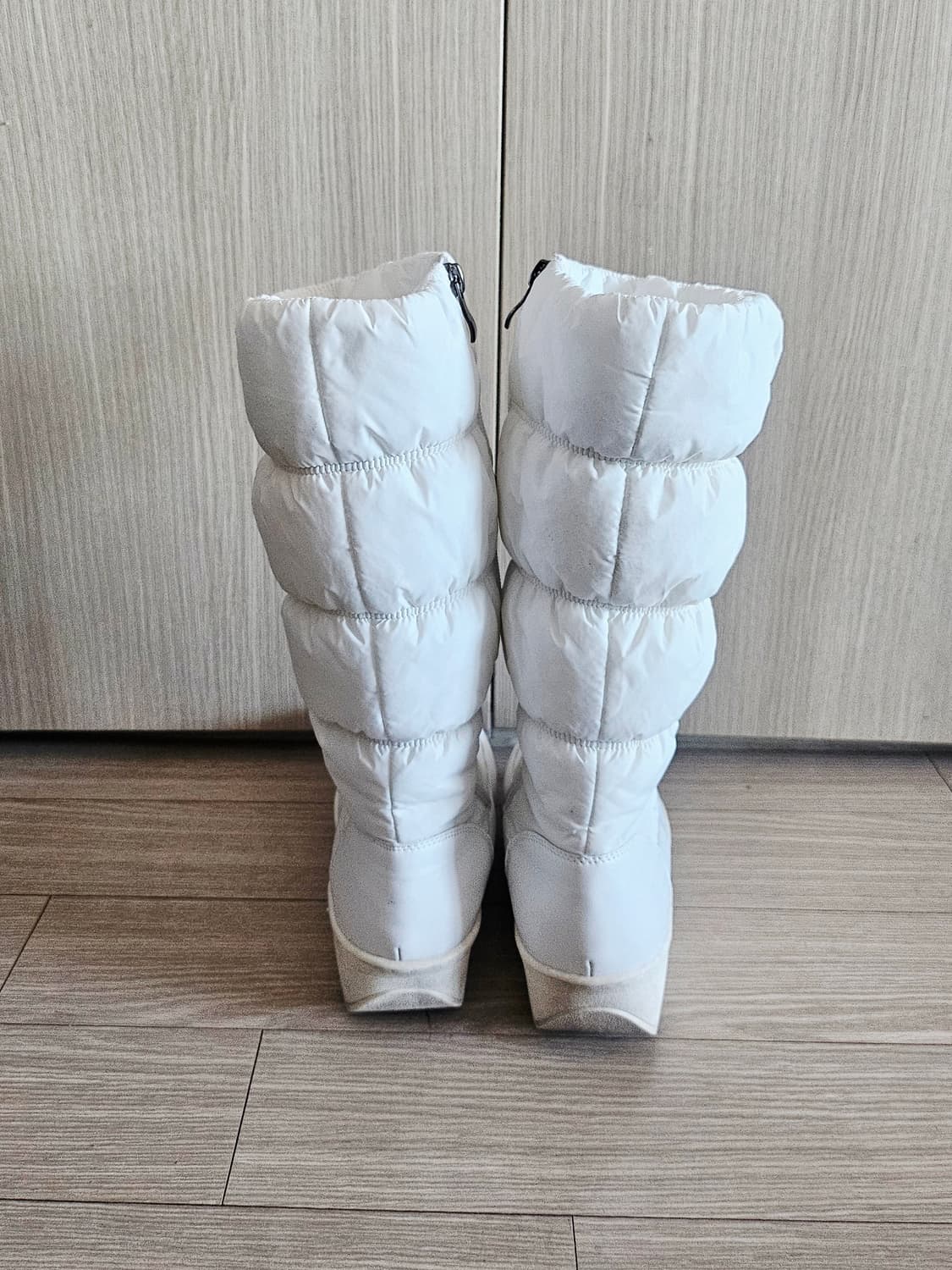 화이트아이보리 패딩 롱부츠 240 지퍼형 | 털깔창 포함 5cm키높이 상품이미지8