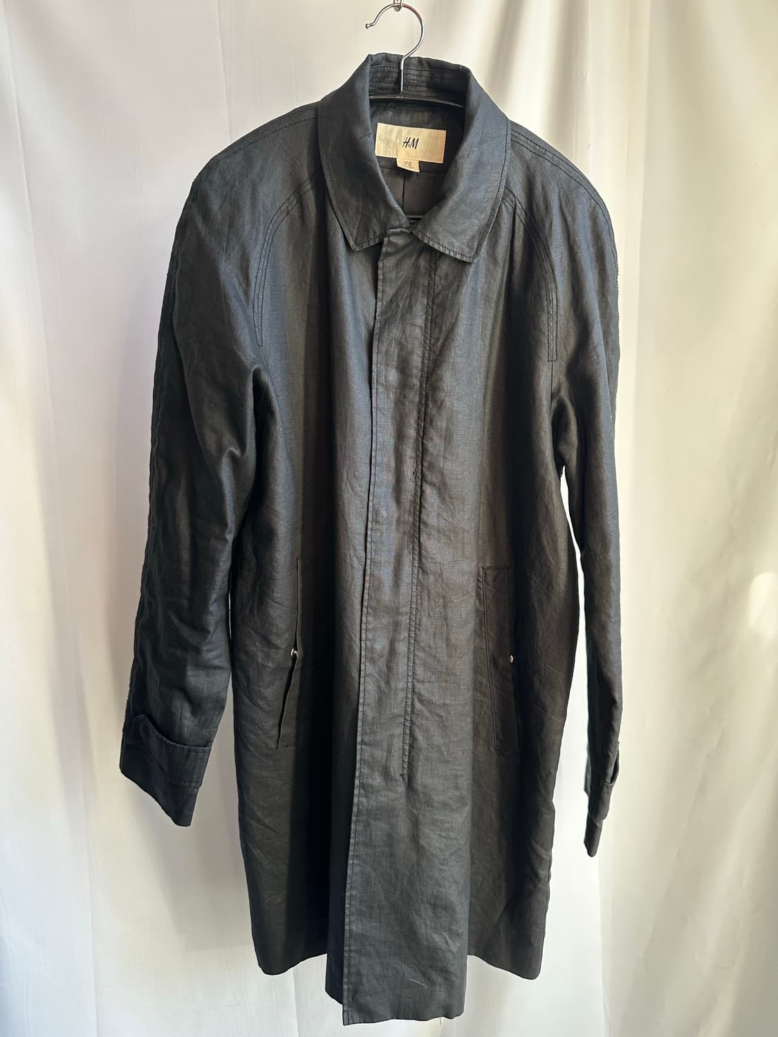 H&M 워시드 린넨 코트  상품이미지2