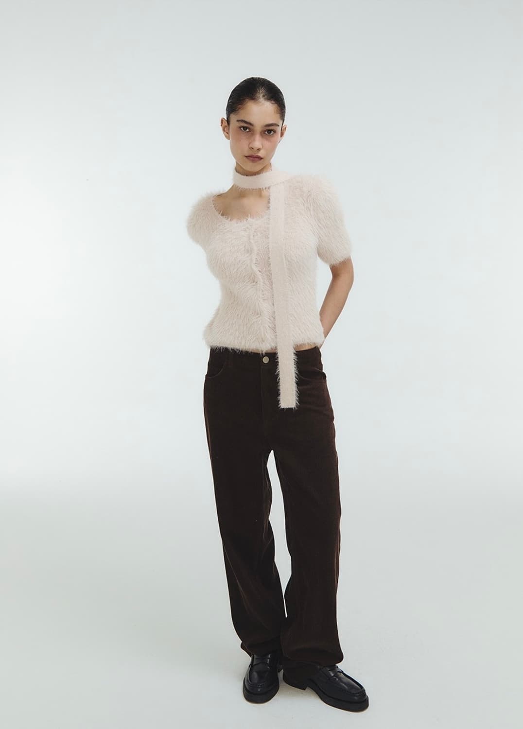 지비에이치 타이 밍크 얀 가디건 gbh mink yarn cardigan 상품이미지1