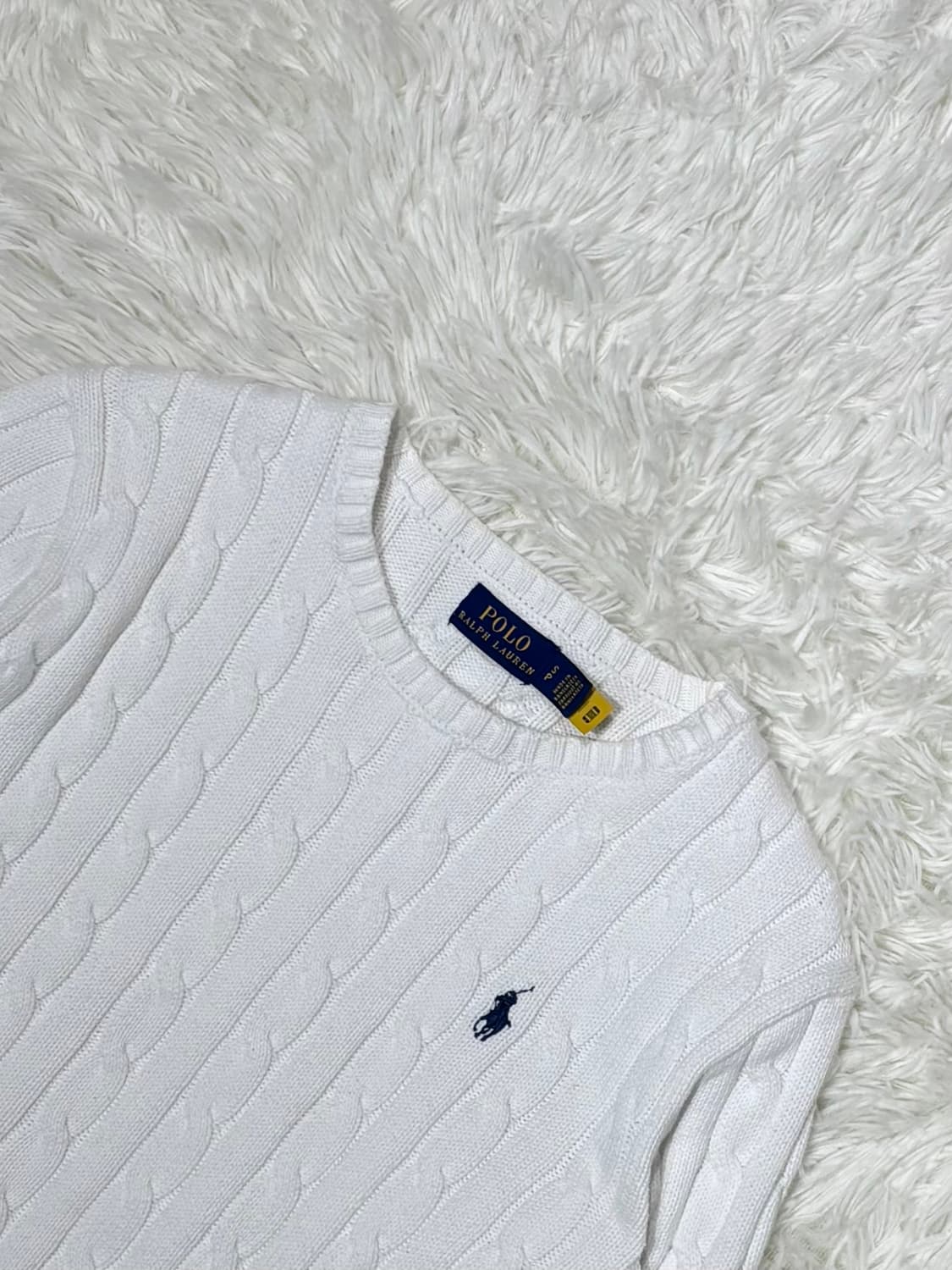 폴로랄프로렌 qr 네이비포니 화이트 케이블 니트 상품이미지5