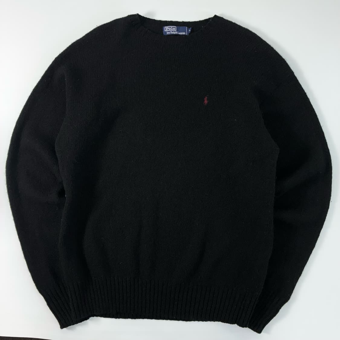 Polo  폴로 랄프로렌 90,s 자수 울 블랙 니트  상품이미지1