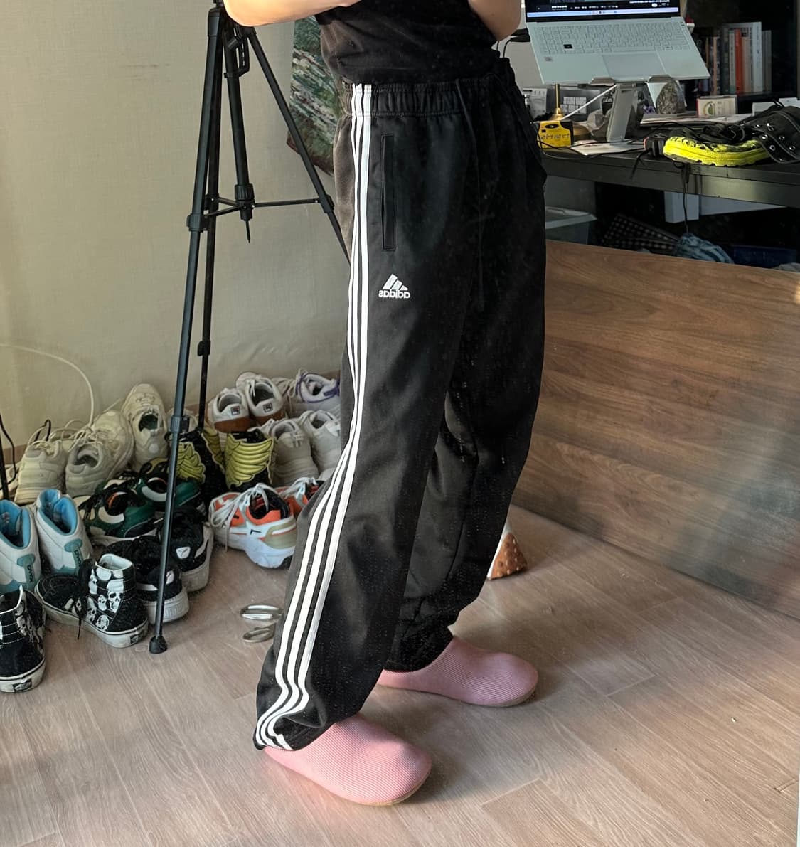 Adidas 트랙 팬츠 블랙 상품이미지1