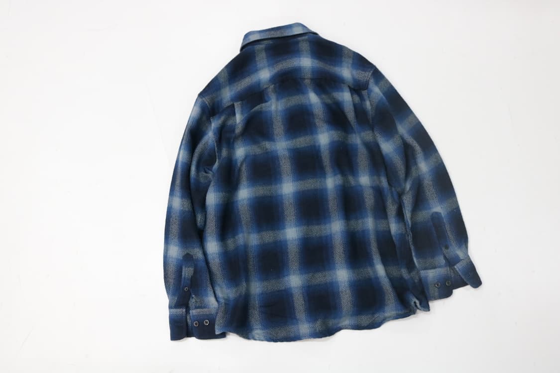 미치코런던 헤링본 체크 블루 플라넬 셔츠 상품이미지6