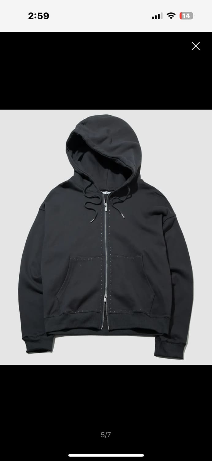 플레이스 스튜디오 절개 라인 오버핏 큐빅 십자가 후드집업 상품이미지3