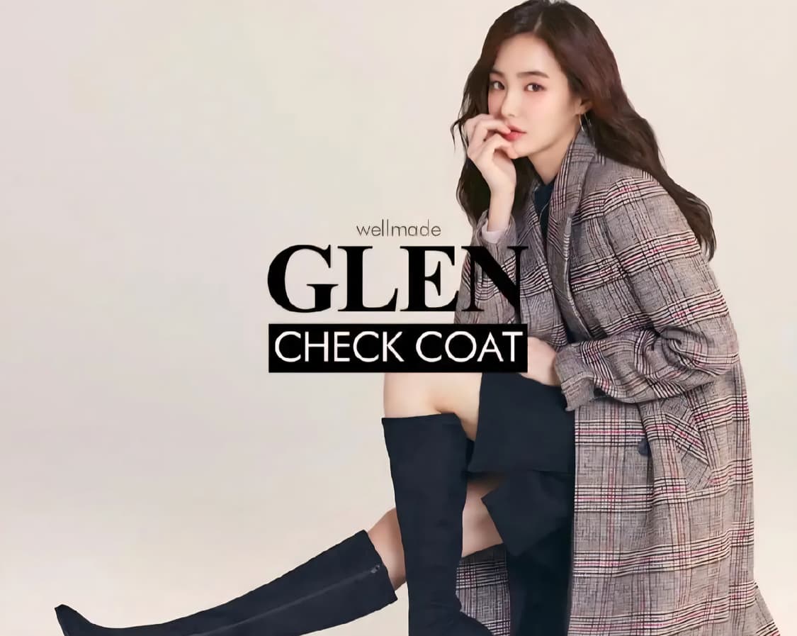 COS 감성 글렌체크 울혼방 롱코트 (로엠 메종드로엠)55~66 상품이미지5