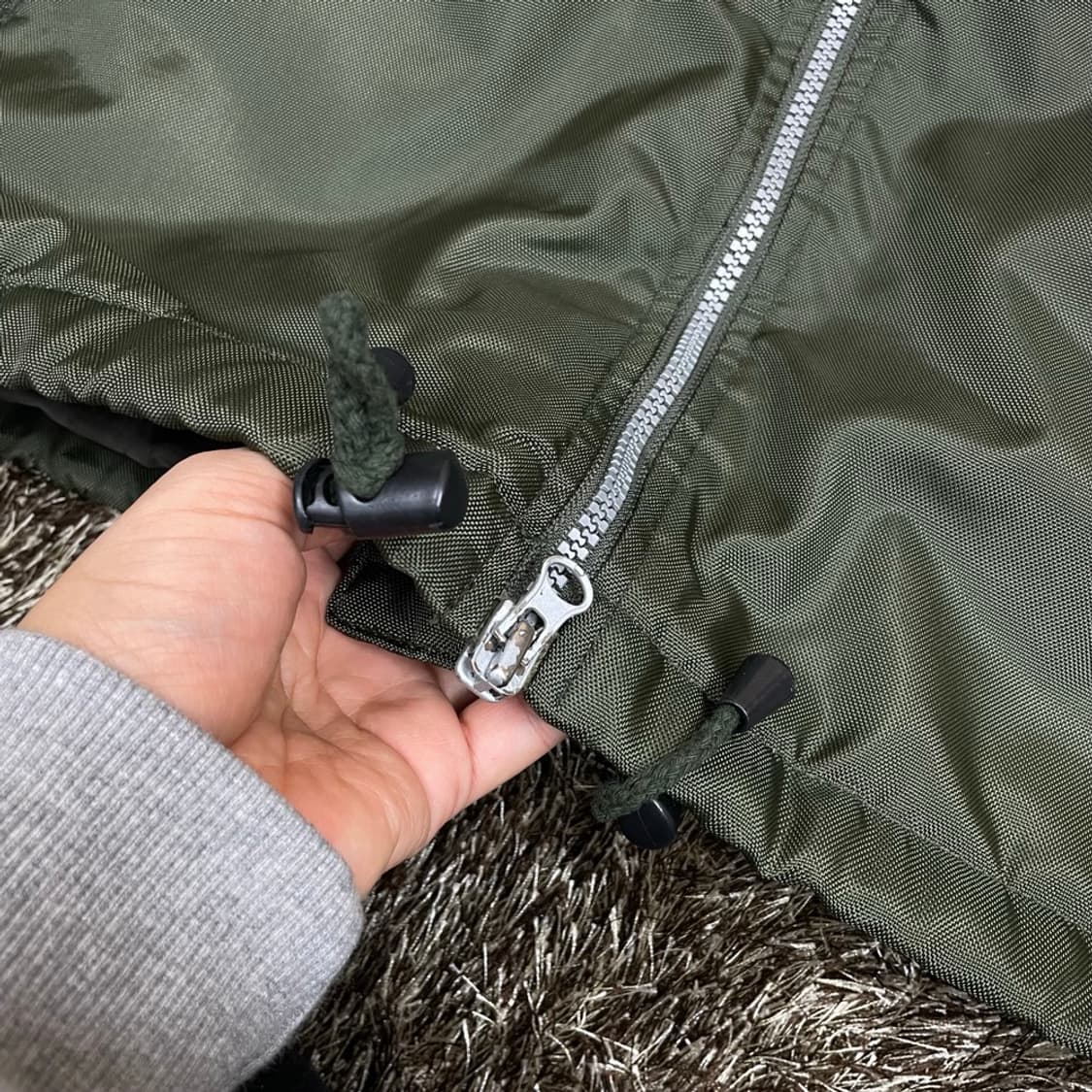 라크로스 Lacrosse 카키 올드스쿨 후드 윈드브레이커 L 상품이미지6