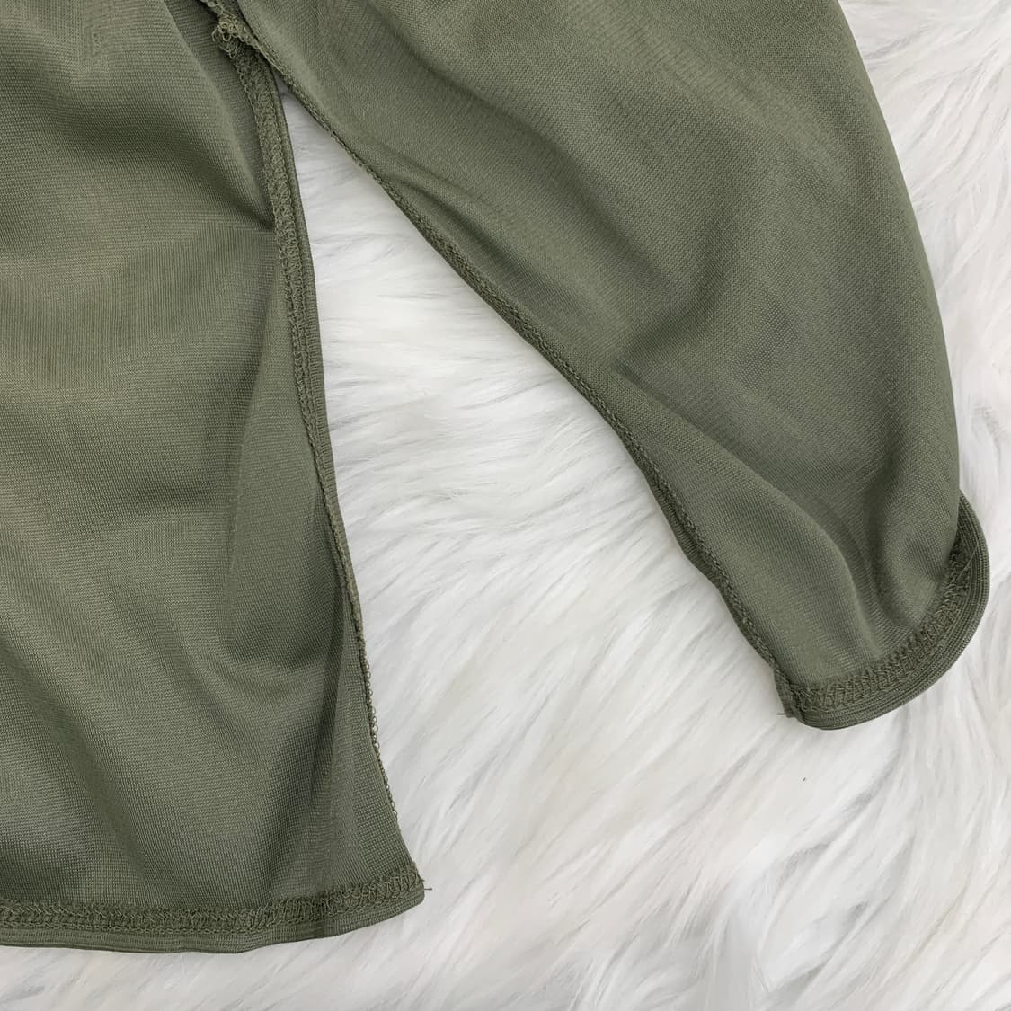 아네스베 AGNES B 카키 크로셰 니트 미디 스커트 1749 상품이미지4