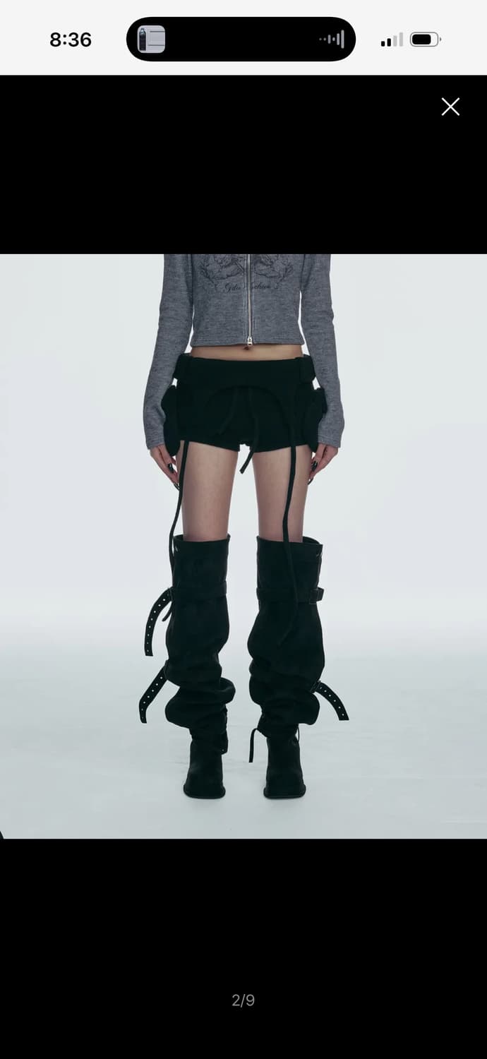 길라아카이브 포켓 니트 숏츠 블랙 상품이미지2