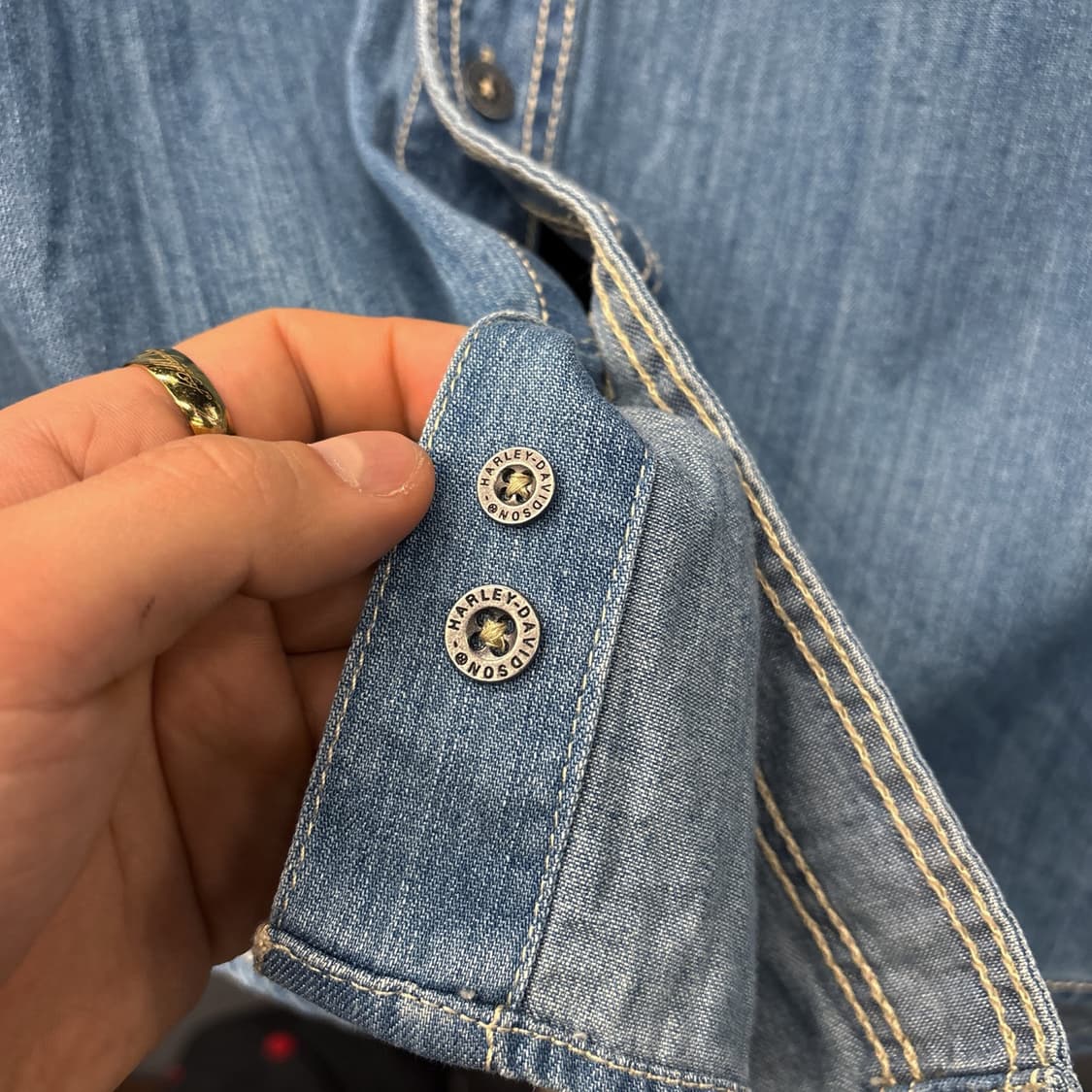 00s 할리데이비슨 플레임쉴드 엠브로이드 데님셔츠 N1053 상품이미지6