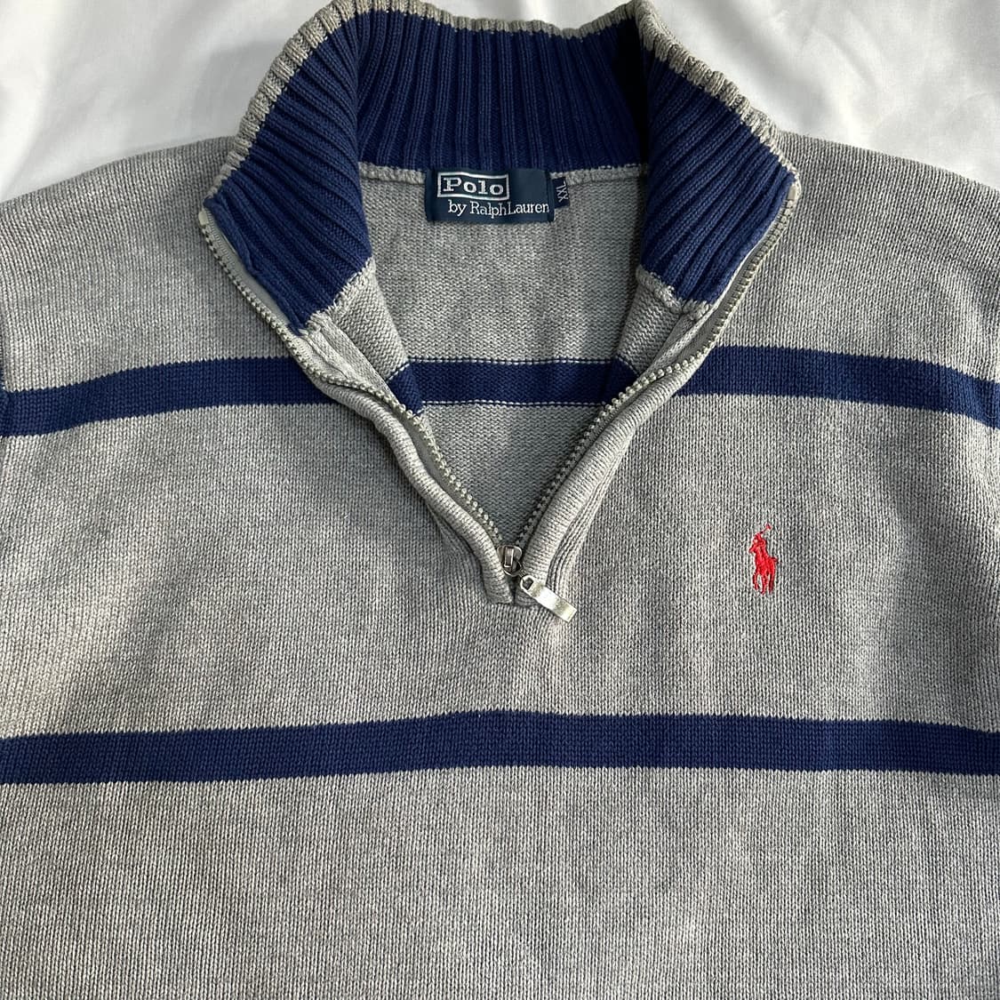 폴로 코튼 반집업 니트 상품이미지3