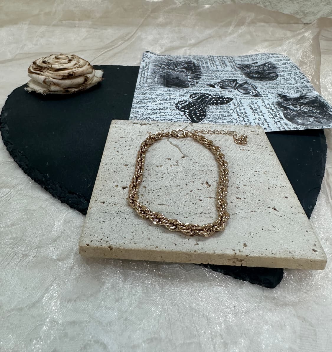 빈티지 골드톤 용골체인  팔찌 상품이미지1