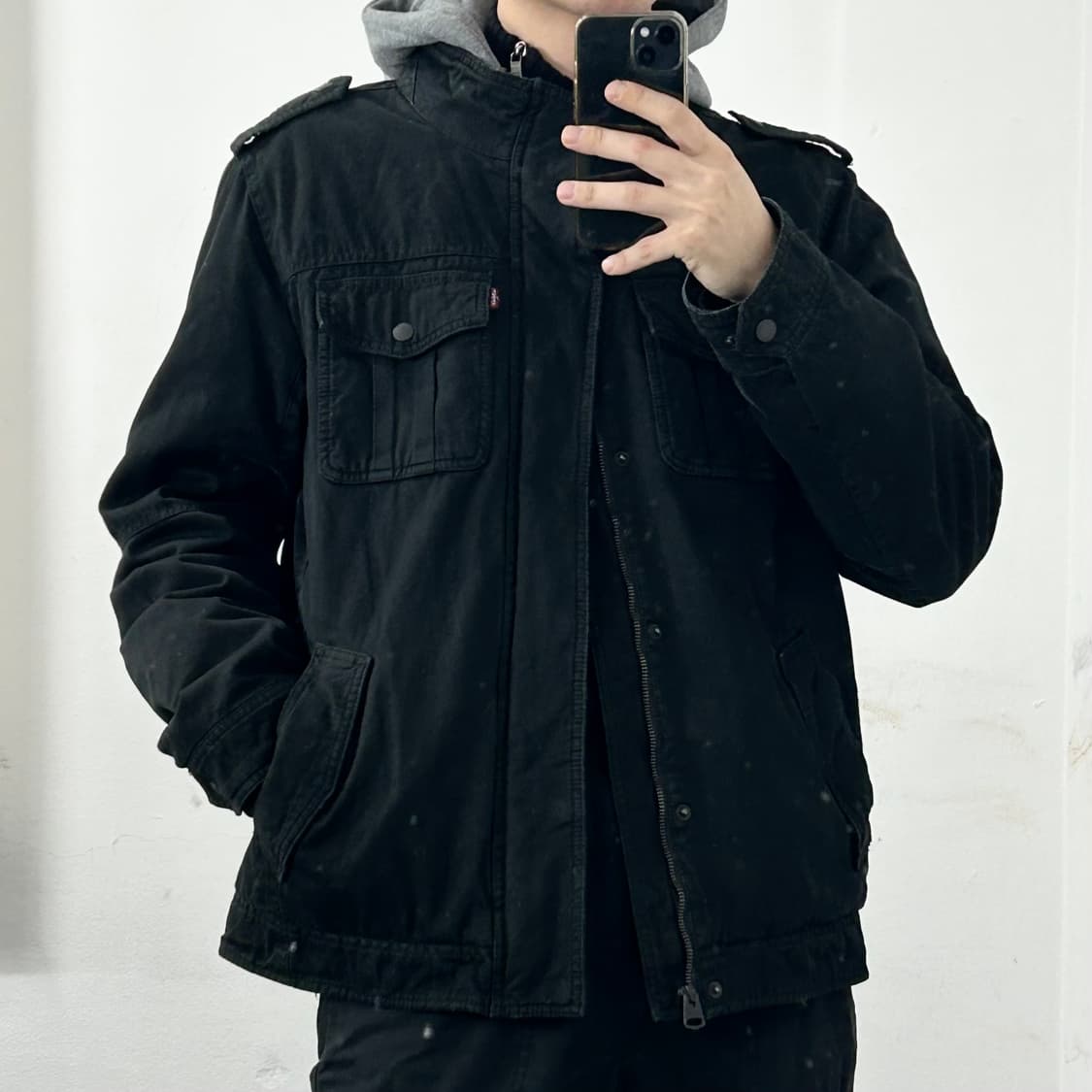 리바이스 후드 쉐르파 블랙 데님 자켓 상품이미지1