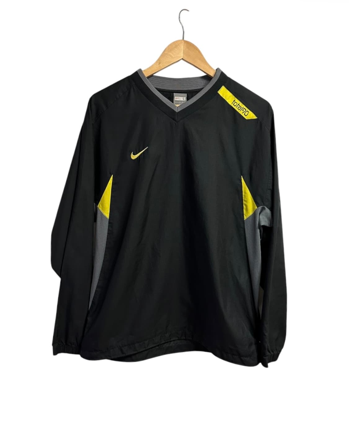 나이키(NIKE) 00s 블랙/옐로우 토탈90 레트로 브이넥 웜업 L 상품이미지1