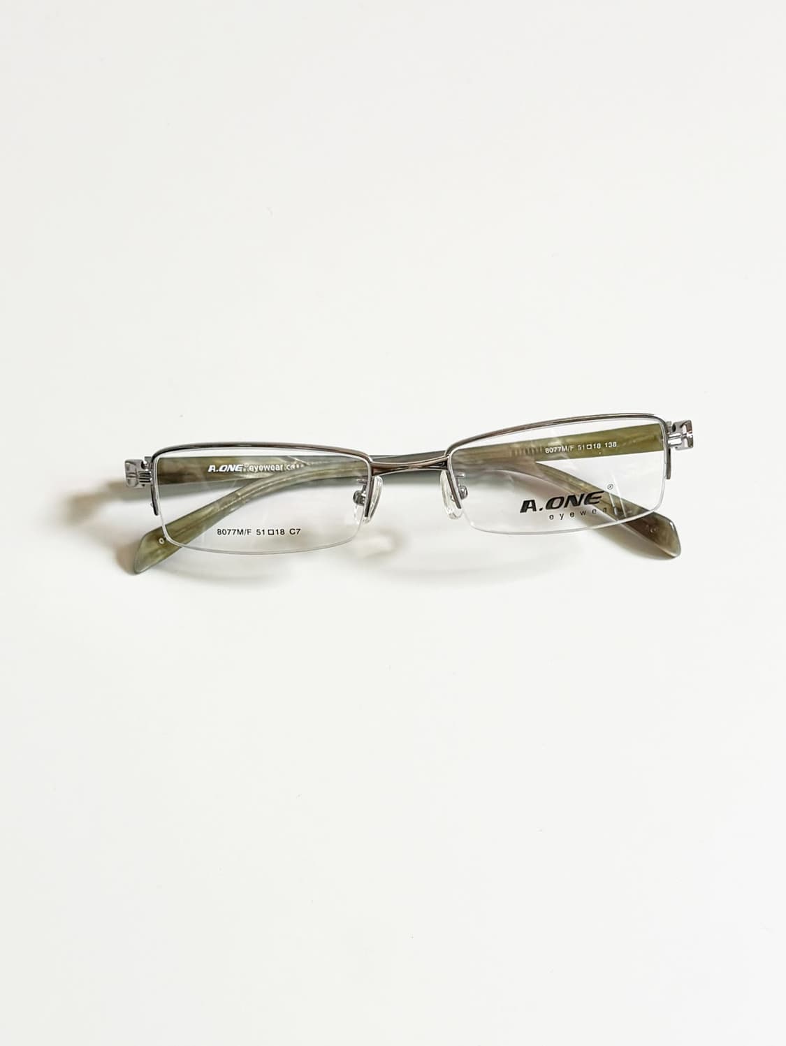 A.ONE 반무테 스퀘어 메탈 프레임 빈티지 안경 상품이미지2