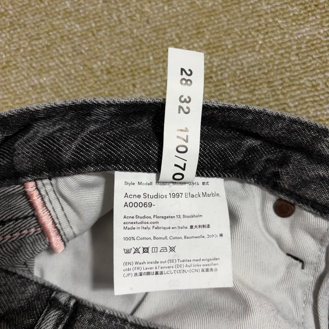 아크네스튜디오 블랙 워싱 데님 팬츠(28) 상품이미지6