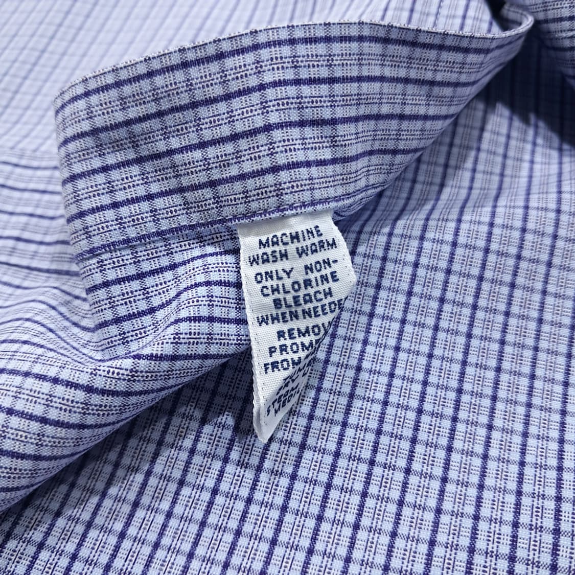 CL682 L 폴로 90s 코튼 마이크로체크 블루 셔츠 남방 상품이미지5