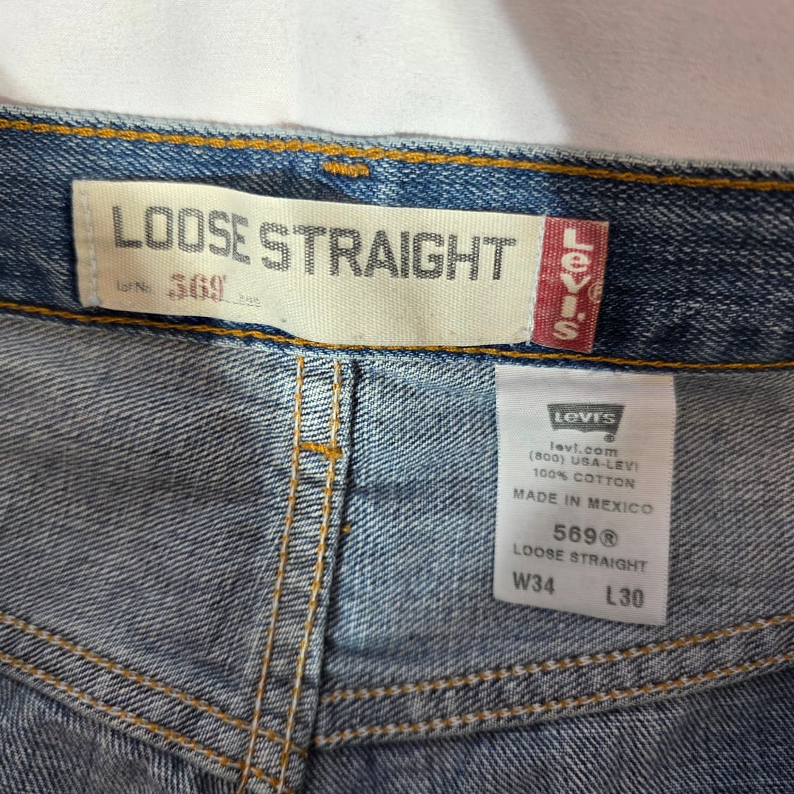 [W34L30]00s 리바이스 569 루즈 스트레이트핏 데님팬츠 상품이미지4