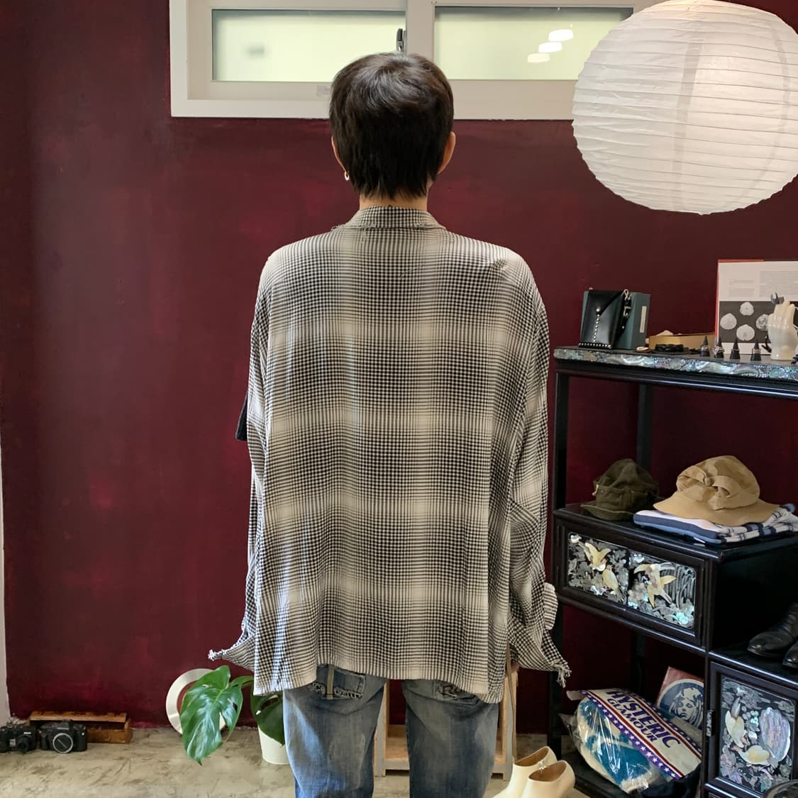 SUNSEA (선씨) 데미지 체크 셔츠 상품이미지2