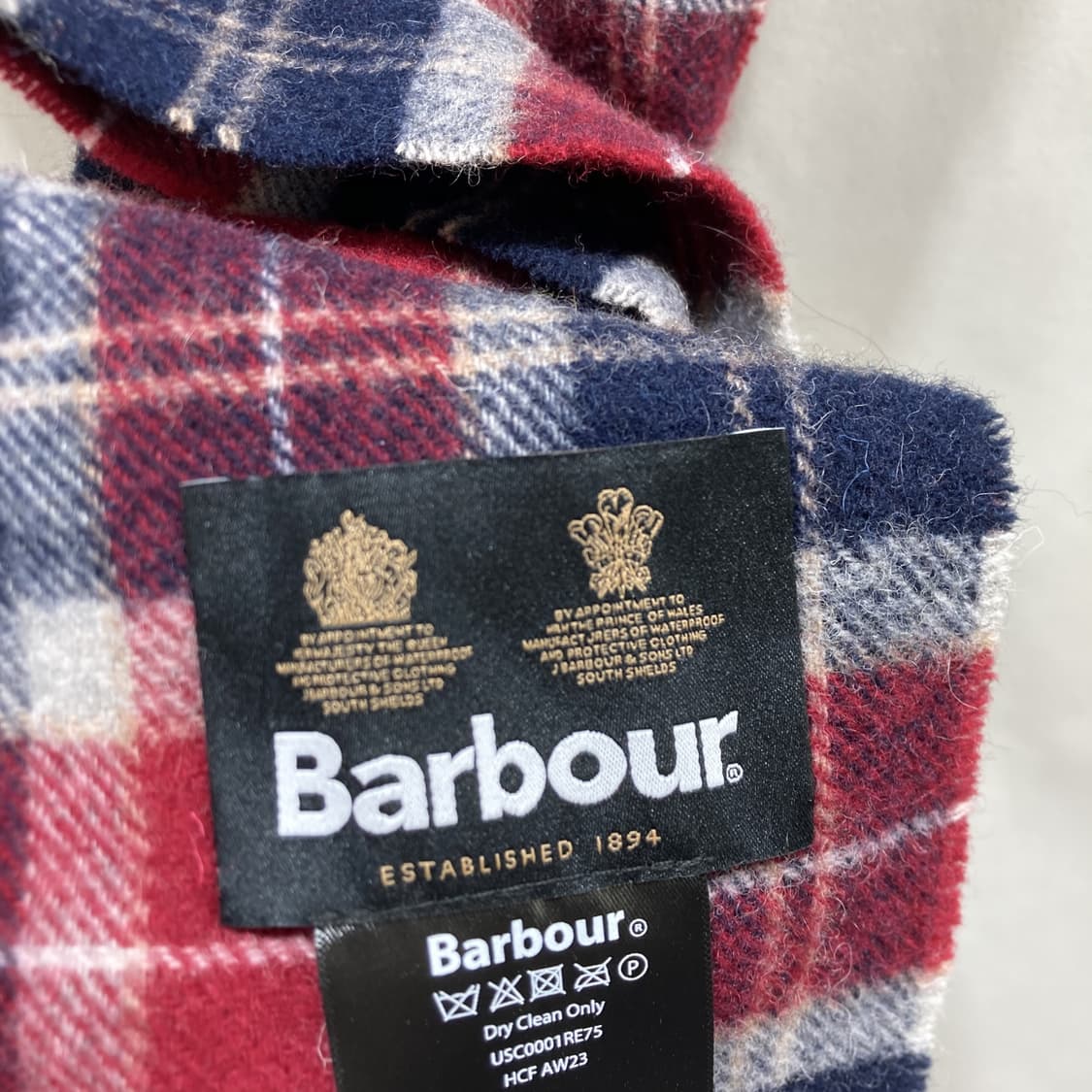 Barbour 바버 정품 체크 모100 머플러 목도리 상품이미지2