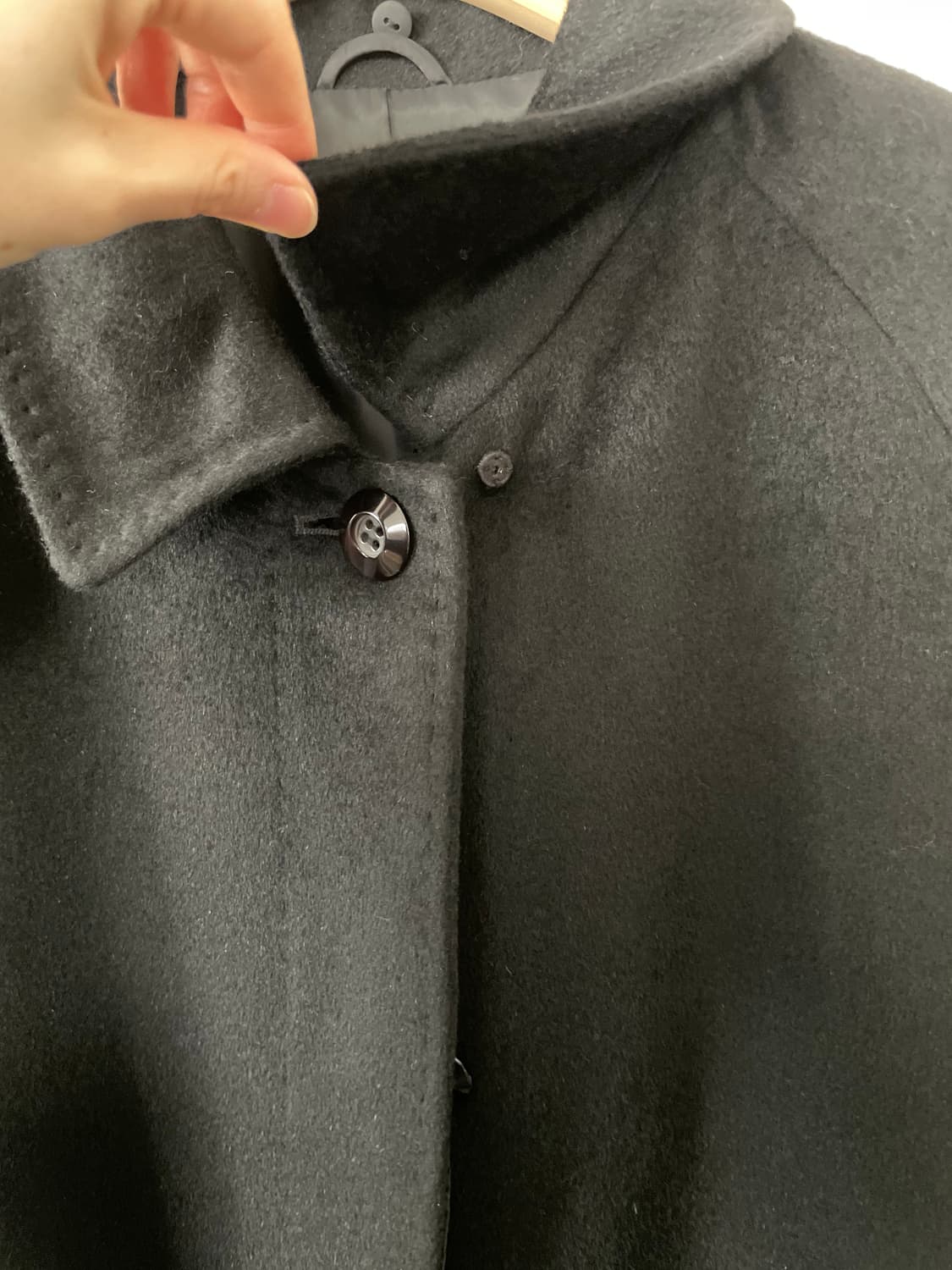 vintage black angora silk long coat 상품이미지7