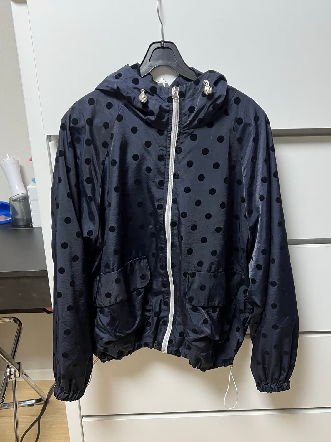 오헤시오 도트 프릴 윈드브레이커 네이비 상품이미지2