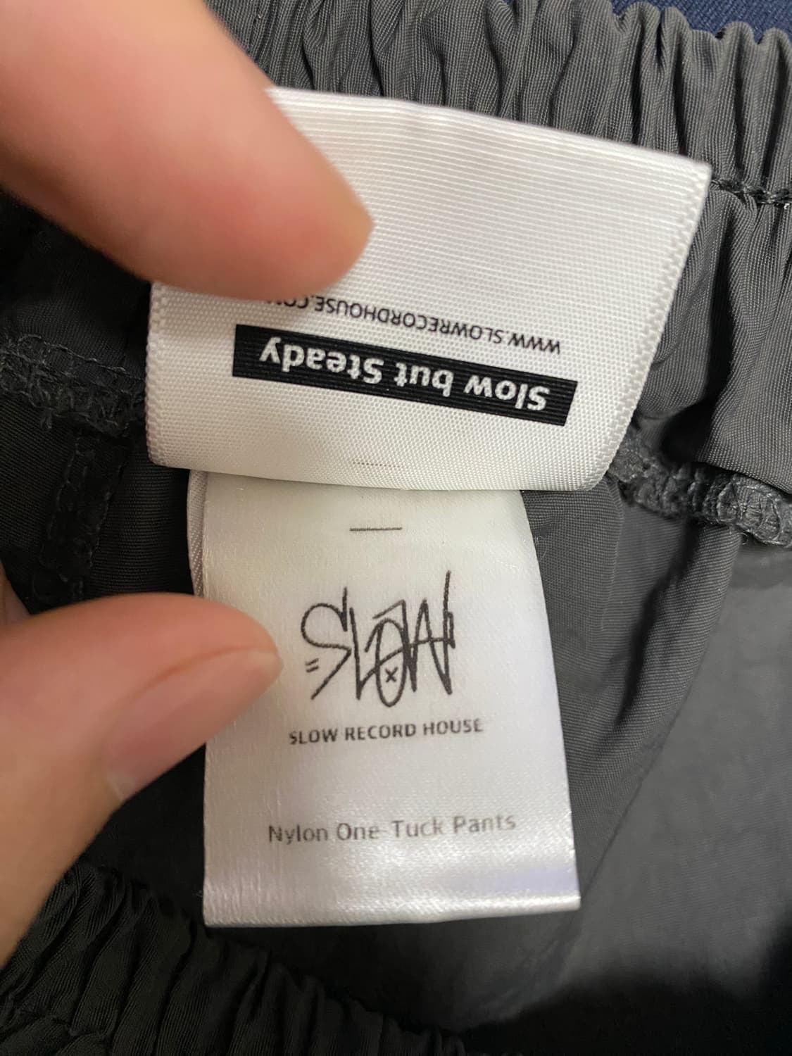 슬로우레코드하우스 나일론 원턱 와이드팬츠 상품이미지5