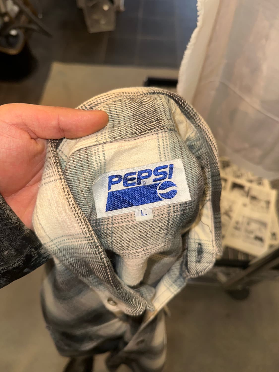 90’s Pepsi check pattern flannel shirt 상품이미지9