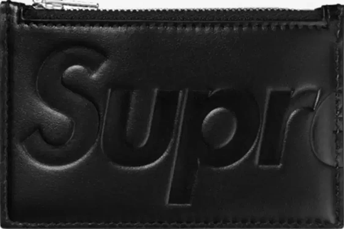 Supreme Leather Zip Card Holder Black - 상품이미지1