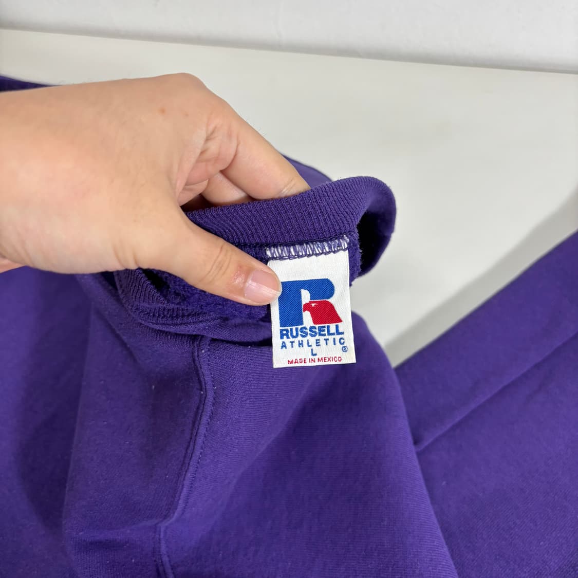 L-XL 러셀어센틱 USA 퍼플 해티스버그 타이거즈 스웻셔츠 맨투맨 상품이미지1