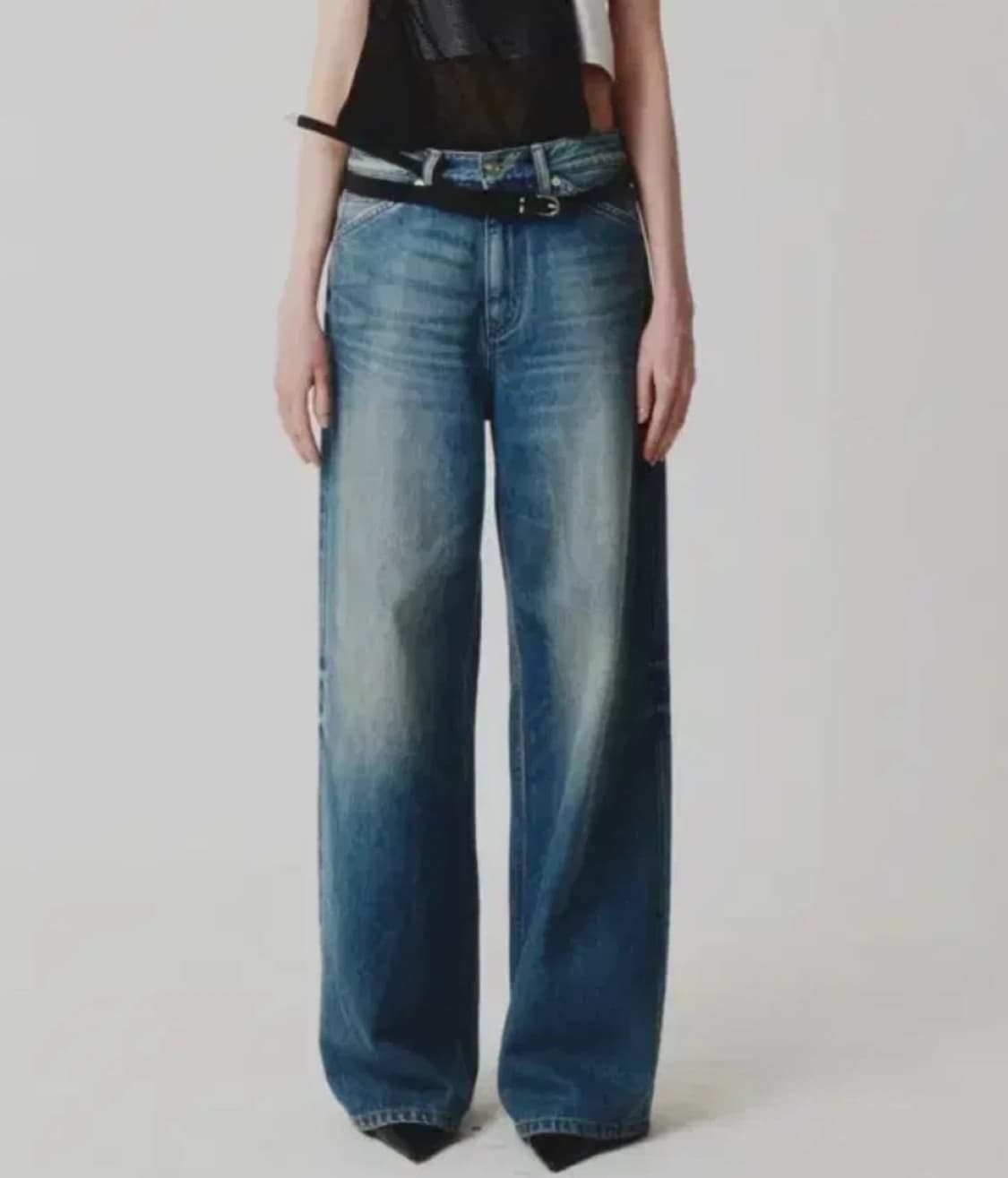 [새터 SATUR] 여성 미드라이즈 스트레이트 데님 (XXS) 상품이미지1