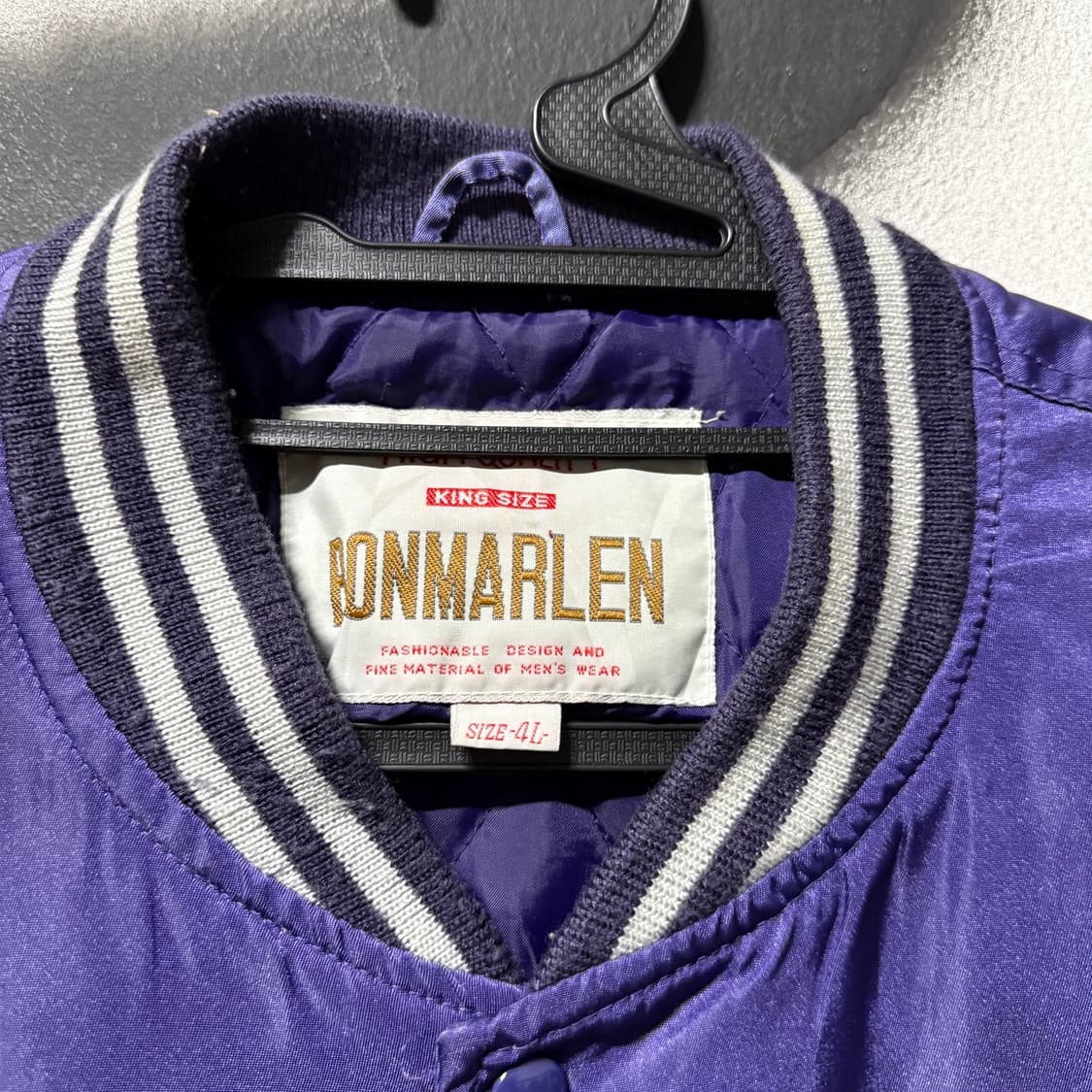 VTG 빈티지 빅사이즈 올드스쿨 자수 디테일 퀼팅 바시티 자켓 상품이미지5