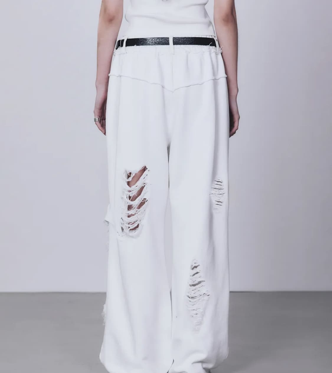 트리밍버드 데미지 와이드 스웻팬츠 상품이미지2