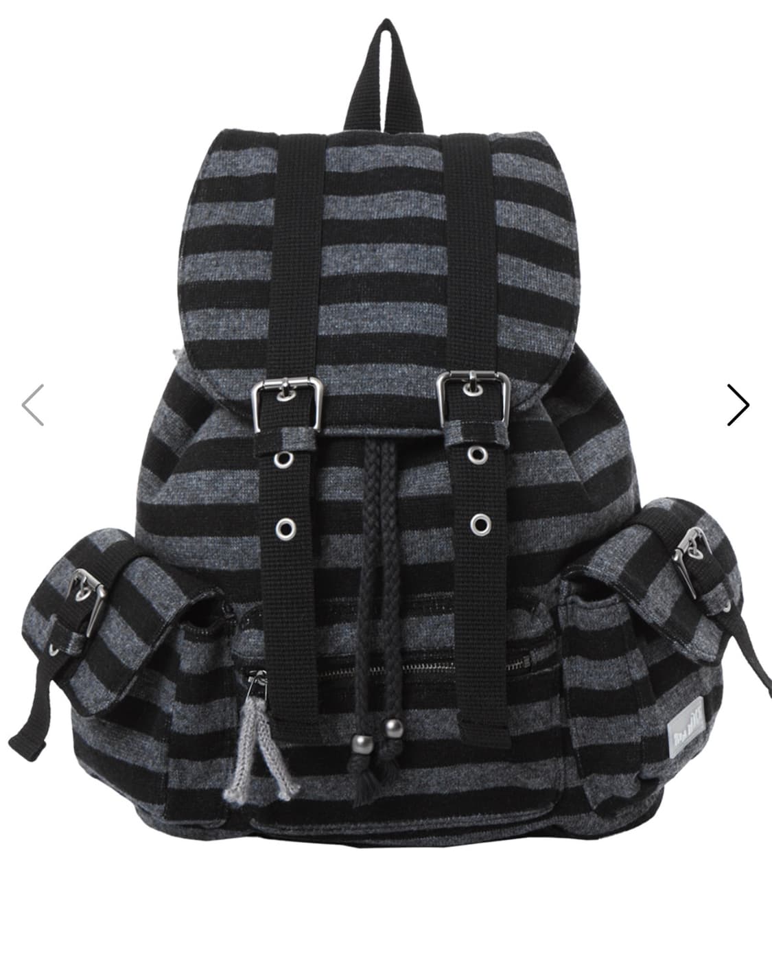 파히섬 텐스댄스 울 스트라이프 백팩 블랙 상품이미지1