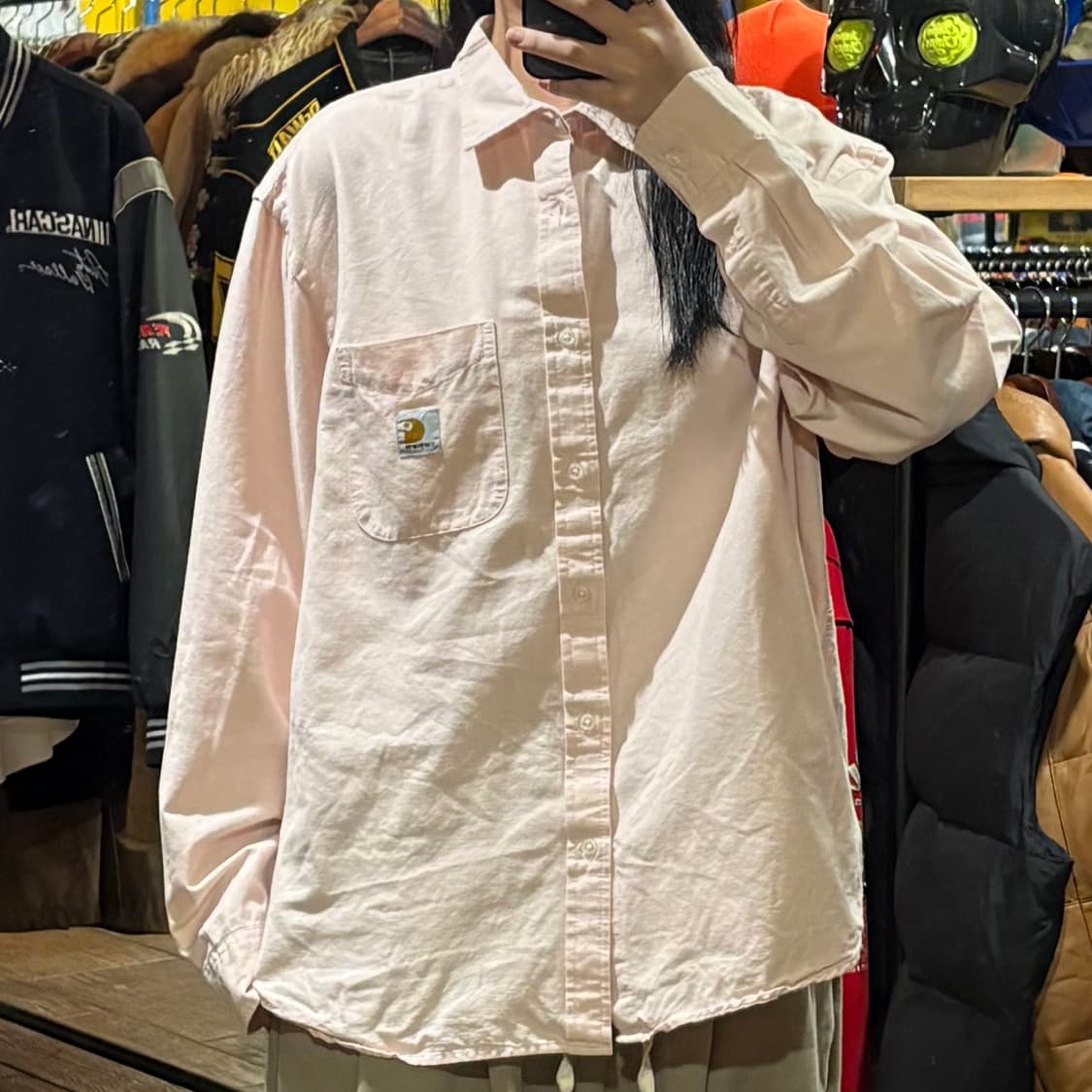 [HI] Carhartt 칼하트 긴팔셔츠 라이트핑크 상품이미지1