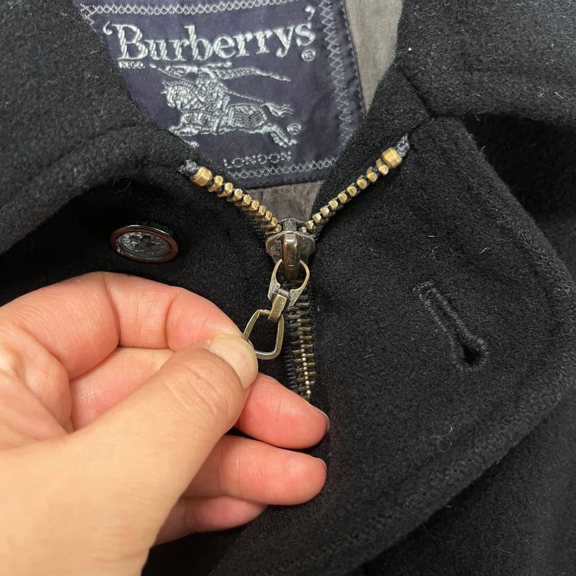 100 버버리 90s 울 블루종 자켓 상품이미지3