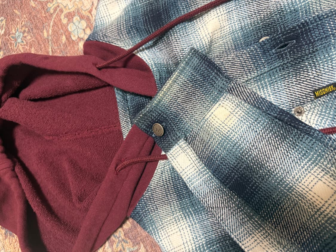 MSCHF 미스치프 플란넬 후드 체크셔츠 상품이미지6