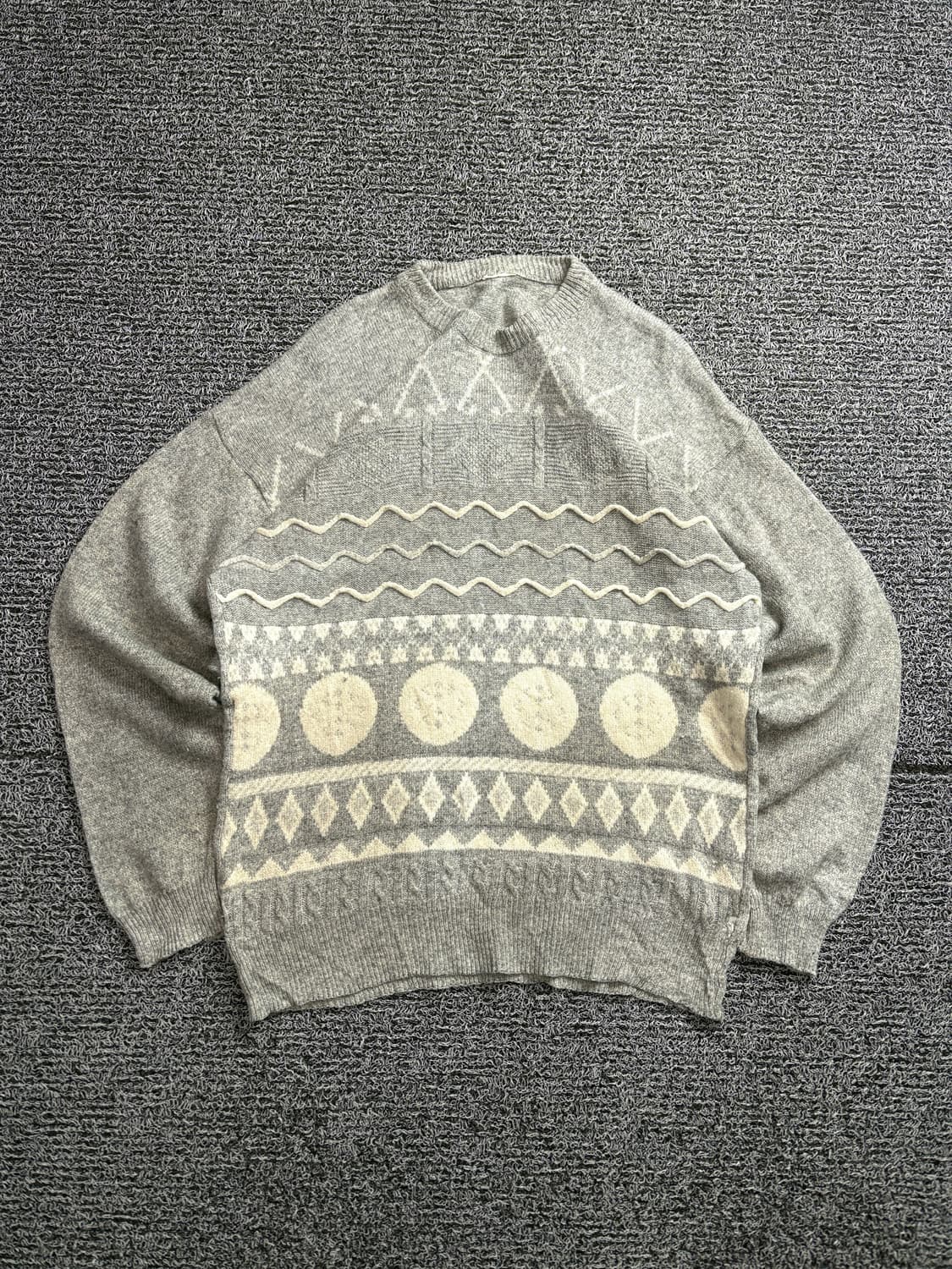 레트로 빈티지 박시핏 패턴 스웨터 2133 상품이미지2