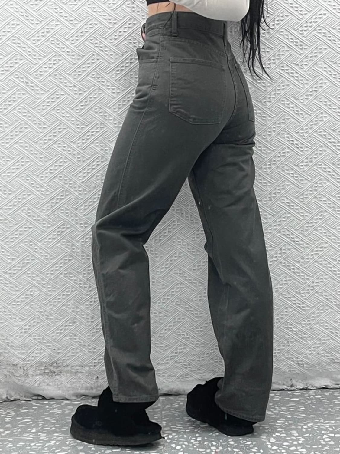 유니클로 U 모던캐주얼 하이웨스트 코튼팬츠 면바지 24인치 C08424 상품이미지2