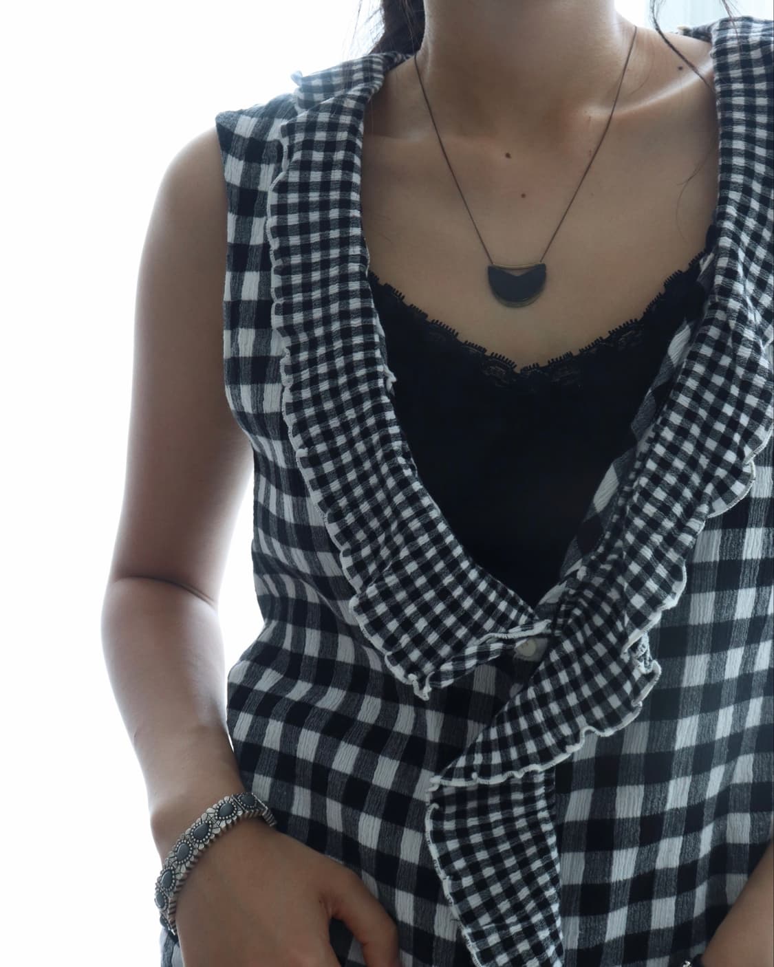 [Tsumori Chisato] Gingham Crinkle Blouse 상품이미지3