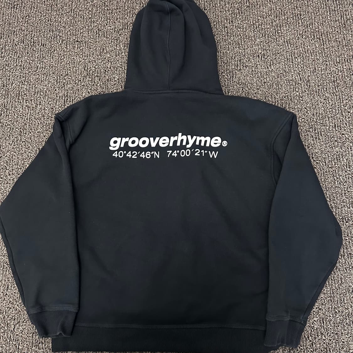 Grooverhyme 그루브라임 기모 후드티 블랙 L 상품이미지4